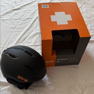 SPY Sender Snow Helmet in Matte Black with Orange Logo